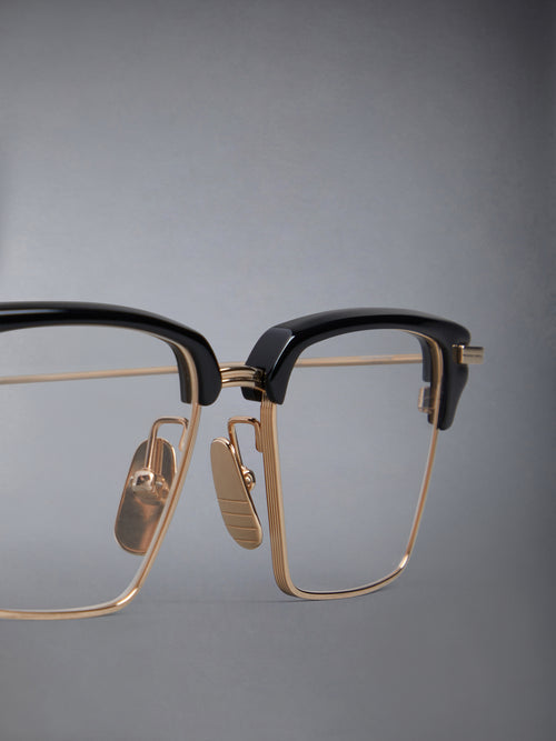 ACETATE AND TITANIUM RECTANGULAR EYEGLASSES