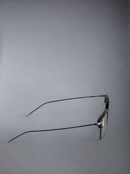 ACETATE AND TITANIUM RECTANGULAR EYEGLASSES