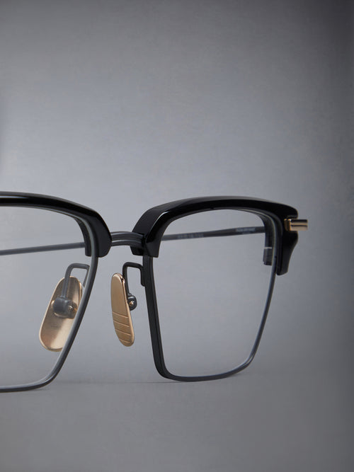 ACETATE AND TITANIUM RECTANGULAR EYEGLASSES