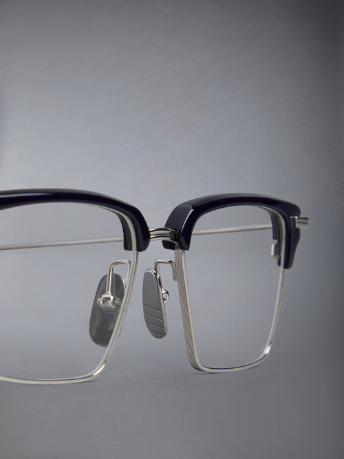 ACETATE AND TITANIUM RECTANGULAR EYEGLASSES