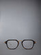 ACETATE AND TITANIUM RECTANGULAR EYEGLASSES - DARK BROWN