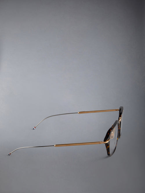 ACETATE AND TITANIUM RECTANGULAR EYEGLASSES