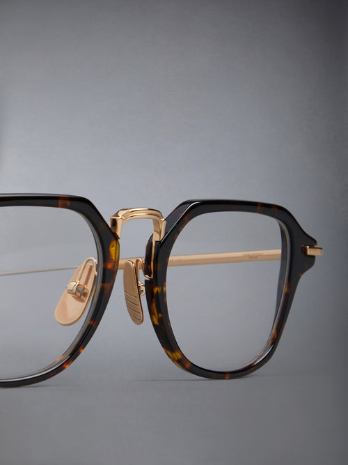 ACETATE AND TITANIUM RECTANGULAR EYEGLASSES