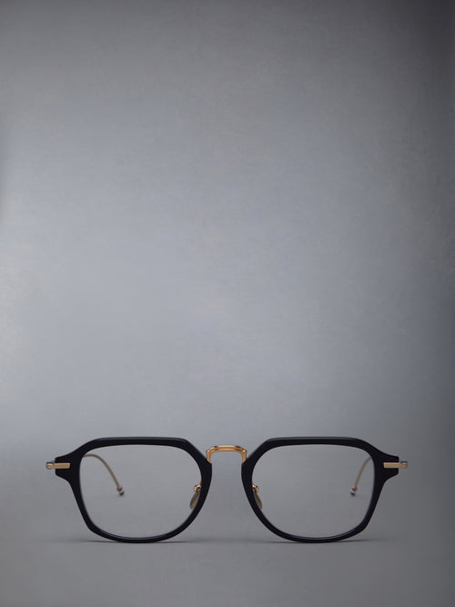 ACETATE AND TITANIUM RECTANGULAR EYEGLASSES