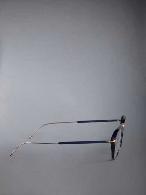 ACETATE AND TITANIUM RECTANGULAR EYEGLASSES