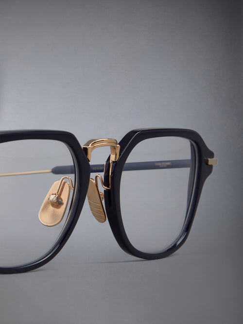 ACETATE AND TITANIUM RECTANGULAR EYEGLASSES