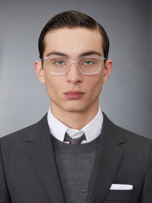 ACETATE AND TITANIUM RECTANGULAR EYEGLASSES