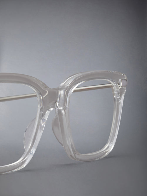 ACETATE AND TITANIUM RECTANGULAR EYEGLASSES