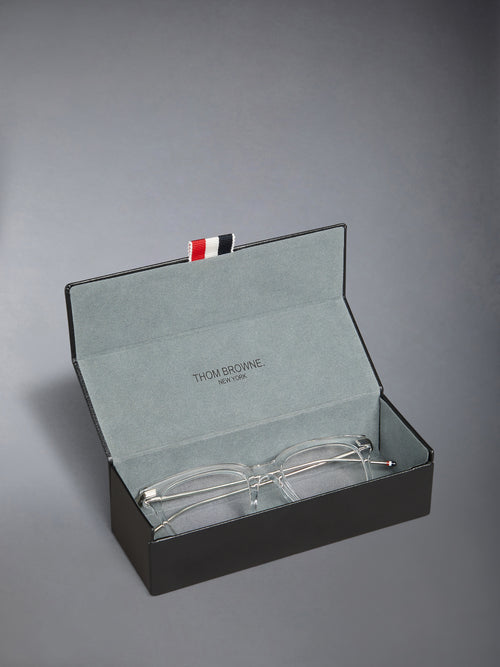 ACETATE AND TITANIUM RECTANGULAR EYEGLASSES