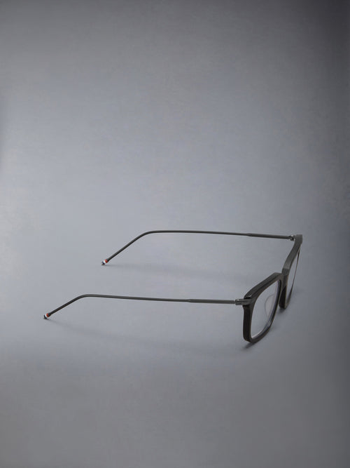 ACETATE AND TITANIUM RECTANGULAR EYEGLASSES