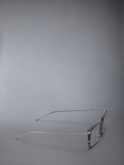 ACETATE AND TITANIUM RECTANGULAR EYEGLASSES