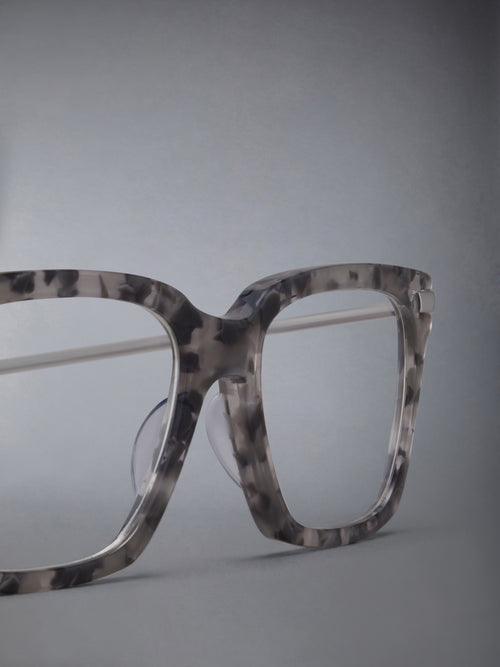 ACETATE AND TITANIUM RECTANGULAR EYEGLASSES