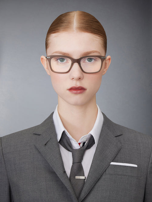 ACETATE AND TITANIUM RECTANGULAR EYEGLASSES