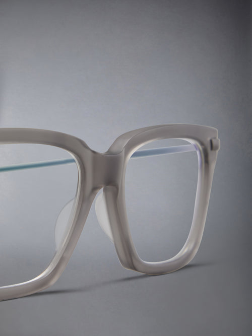 ACETATE AND TITANIUM RECTANGULAR EYEGLASSES