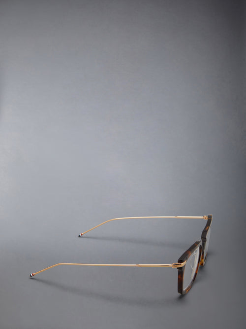 ACETATE AND TITANIUM RECTANGULAR EYEGLASSES