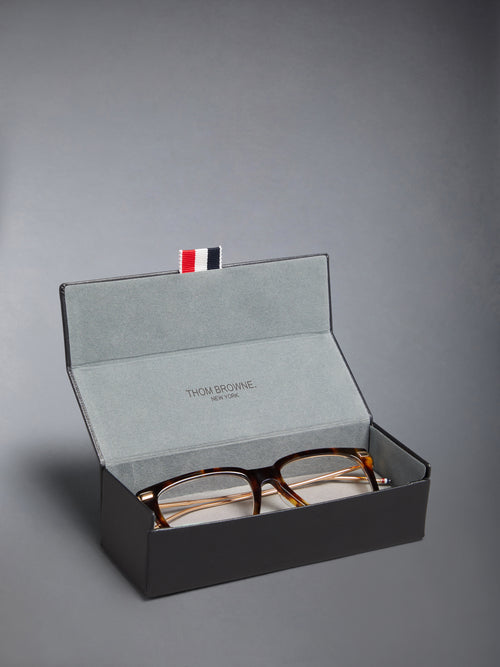 ACETATE AND TITANIUM RECTANGULAR EYEGLASSES