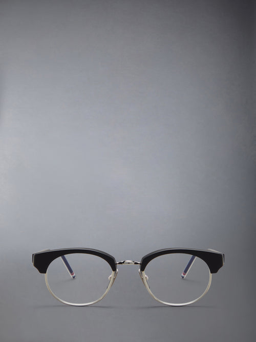 ACETATE AND TITANIUM OVAL EYEGLASSES