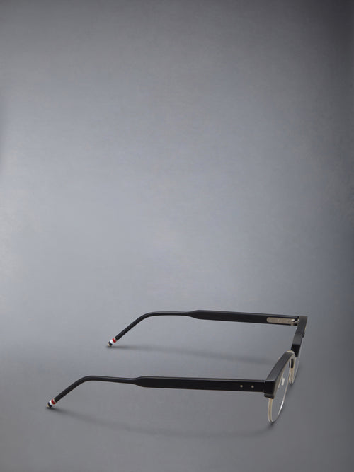 ACETATE AND TITANIUM OVAL EYEGLASSES