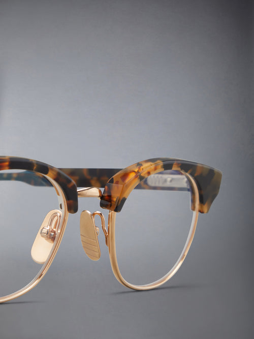 ACETATE AND TITANIUM OVAL EYEGLASSES