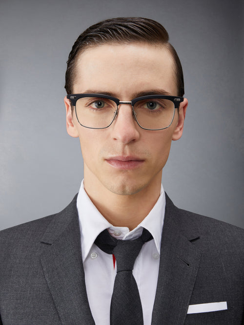 ACETATE AND TITANIUM RECTANGULAR EYEGLASSES