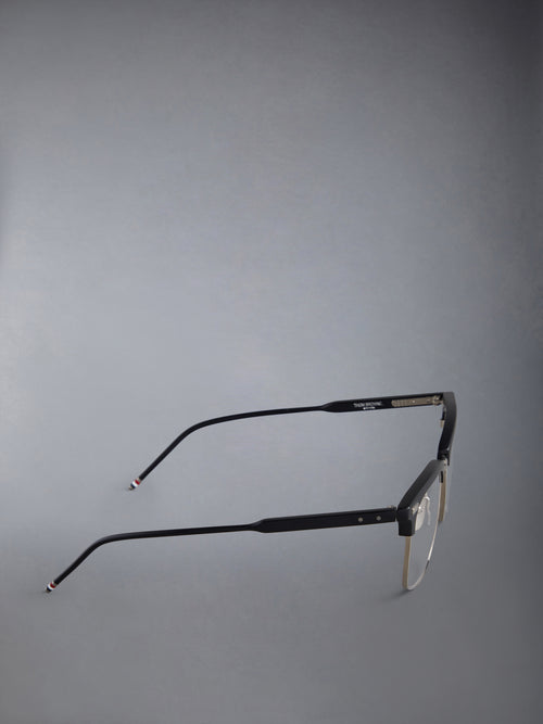 ACETATE AND TITANIUM RECTANGULAR EYEGLASSES