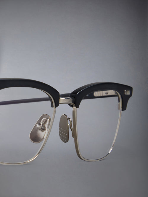 ACETATE AND TITANIUM RECTANGULAR EYEGLASSES