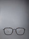 ACETATE AND TITANIUM RECTANGULAR AVIATOR EYEGLASSES - BLACK