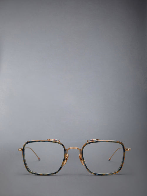 ACETATE AND TITANIUM RECTANGULAR AVIATOR EYEGLASSES