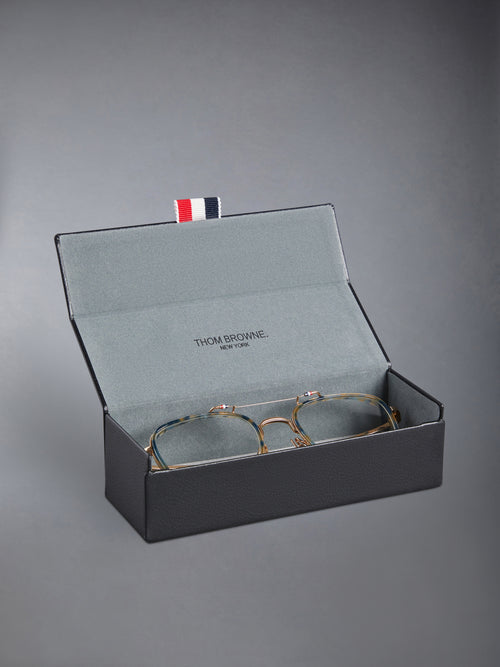 ACETATE AND TITANIUM RECTANGULAR AVIATOR EYEGLASSES