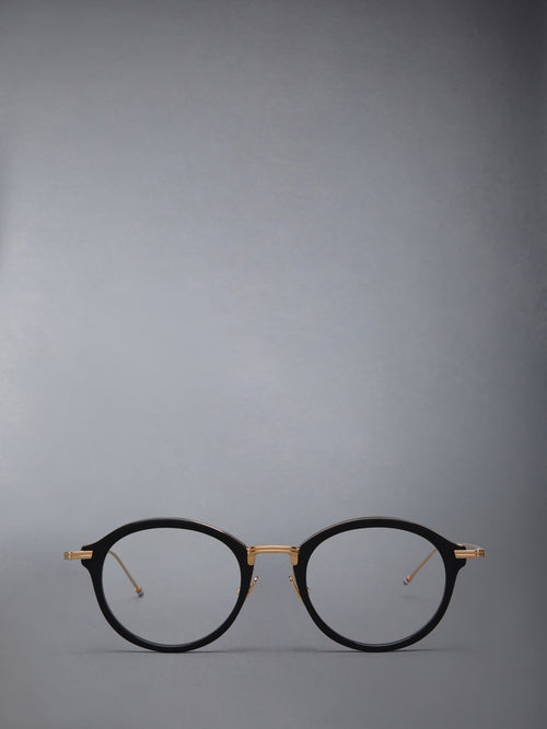 ACETATE AND TITANIUM ROUND EYEGLASSES