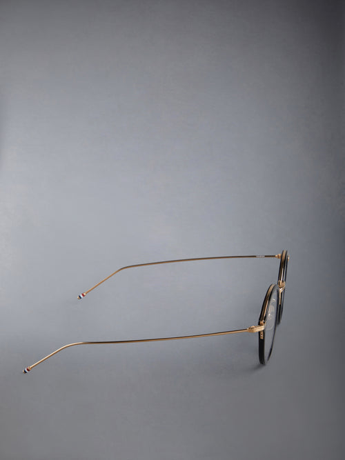 ACETATE AND TITANIUM ROUND EYEGLASSES