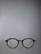 ACETATE AND TITANIUM ROUND EYEGLASSES - DARK BROWN