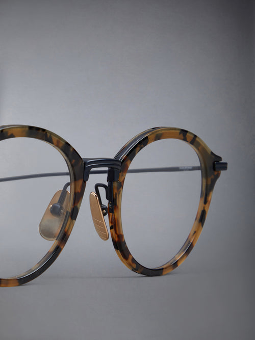 ACETATE AND TITANIUM ROUND EYEGLASSES