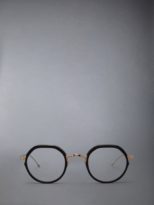 ACETATE AND TITANIUM ROUND EYEGLASSES