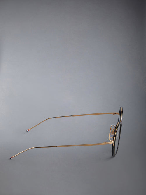 ACETATE AND TITANIUM ROUND EYEGLASSES