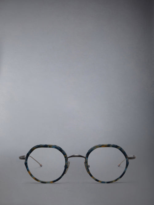 ACETATE AND TITANIUM ROUND EYEGLASSES