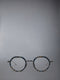 ACETATE AND TITANIUM ROUND EYEGLASSES - NAVY MELANGE