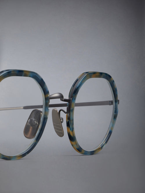 ACETATE AND TITANIUM ROUND EYEGLASSES