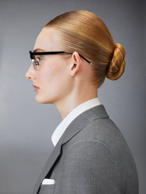 ACETATE AND TITANIUM OVAL EYEGLASSES