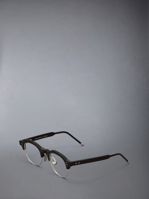 ACETATE AND TITANIUM OVAL EYEGLASSES