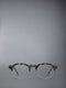 TORTOISE ACETATE AND TITANIUM OVAL EYEGLASSES - DARK GREY