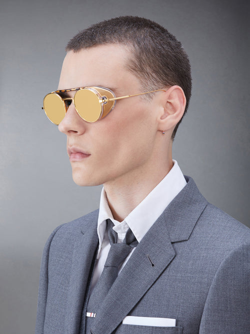 LIMITED EDITION ACETATE AND TITANIUM ROUND SUNGLASSES