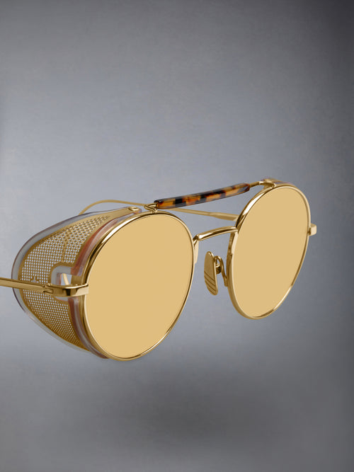 LIMITED EDITION ACETATE AND TITANIUM ROUND SUNGLASSES