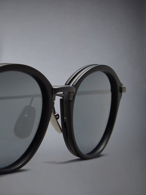 ACETATE AND TITANIUM ROUND SUNGLASSES