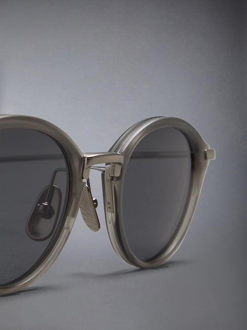 ACETATE AND TITANIUM ROUND SUNGLASSES