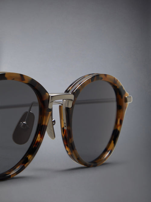 ACETATE AND TITANIUM ROUND SUNGLASSES