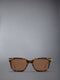 ACETATE AND TITANIUM AVIATOR SUNGLASSES - MED BROWN