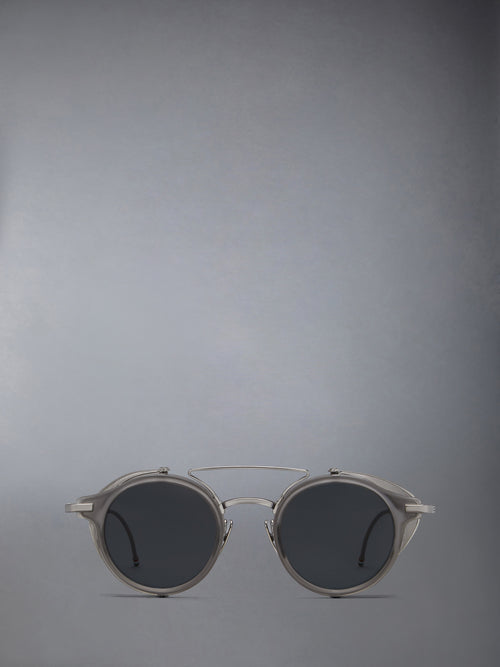 ACETATE AND TITANIUM ROUND SUNGLASSES