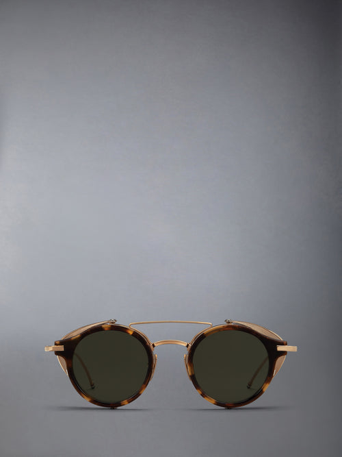 ACETATE AND TITANIUM ROUND SUNGLASSES