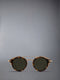 ACETATE AND TITANIUM ROUND SUNGLASSES - MED BROWN